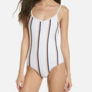 Tavik Striped White One-Piece Swimsuit